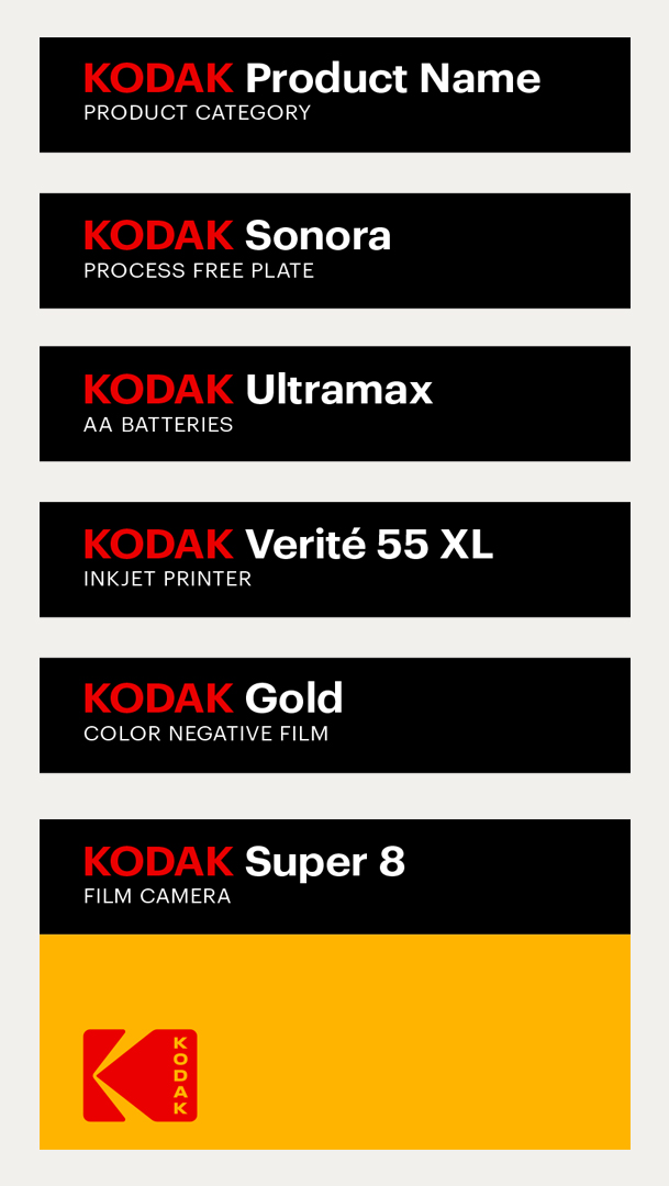 Kodak branding packaging typography