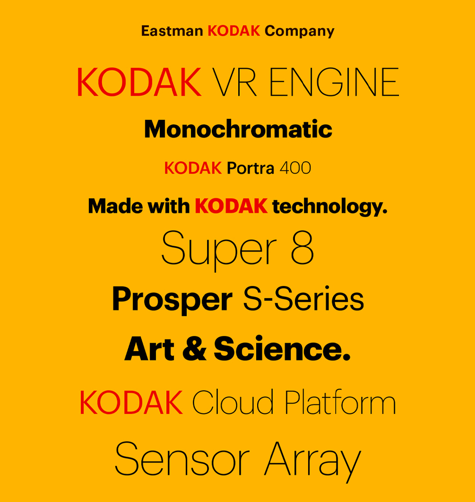 Kodak branding typography Graphik